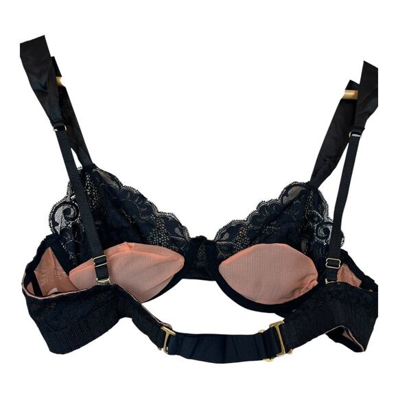 We are HAH Free People NWT After Hours Bra Noir Black 30-38 C Coquette Sexy - Picture 6 of 9